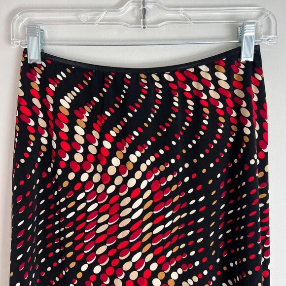 VINTAGE BLACK AND RED WRAPPER POLKA DOT MIDI SKIRT - Picture 3 of 8